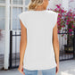 Women's Casual Solid Cap Sleeve V Neck Tank Tops