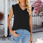 Women's Casual Solid Cap Sleeve V Neck Tank Tops