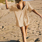 🔥Campaign - 49% off🎉-Oversized T-shirt V-shaped Back Romper