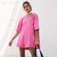 🔥Campaign - 49% off🎉-Oversized T-shirt V-shaped Back Romper