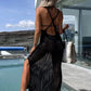 🎁Summer Hot Sale 49% OFF🔥Deserted Island Crochet Knit Cross Back Cover Up Maxi Dress✈️ Free Shipping✈️