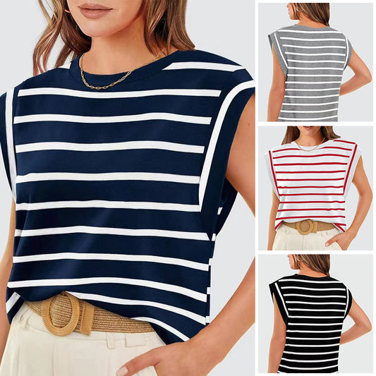 💖Last Day 50% OFF💖Women's Fashionable Versatile Striped Sleeveless Top
