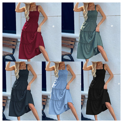🎁Summer Hot Sale 49% OFF🔥Women's Sleeveless Smocked Dress with Tiered Ruffle Hem