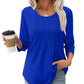 💥Ruffled Round Neck Loose Fit Thin T-Shirt🎉 Free Shipping🎉
