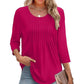 💥Ruffled Round Neck Loose Fit Thin T-Shirt🎉 Free Shipping🎉