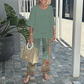 💃2025 Hot Sale🔥Women’s Printed Pants and Crew Neck Top Set