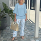 💃2025 Hot Sale🔥Women’s Printed Pants and Crew Neck Top Set