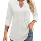 🌷Summer Hot Sale 50% Off💕2025 Womens Casual 3/4 Sleeve Pleated Tunic Blouse Top(💥BUY 2 FREE SHIPPING✈️)