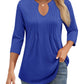 🌷Summer Hot Sale 50% Off💕2025 Womens Casual 3/4 Sleeve Pleated Tunic Blouse Top(💥BUY 2 FREE SHIPPING✈️)