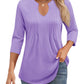 🌷Summer Hot Sale 50% Off💕2025 Womens Casual 3/4 Sleeve Pleated Tunic Blouse Top(💥BUY 2 FREE SHIPPING✈️)