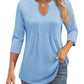 🌷Summer Hot Sale 50% Off💕2025 Womens Casual 3/4 Sleeve Pleated Tunic Blouse Top(💥BUY 2 FREE SHIPPING✈️)