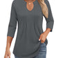🌷Summer Hot Sale 50% Off💕2025 Womens Casual 3/4 Sleeve Pleated Tunic Blouse Top(💥BUY 2 FREE SHIPPING✈️)