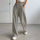 Women's Casual Vertical Stripe Drawstring Pants