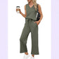 Women's V-Neck Top & Pants 2-Piece Set