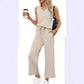 Women's V-Neck Top & Pants 2-Piece Set