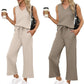 Women's V-Neck Top & Pants 2-Piece Set
