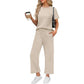 Women's V-Neck Top & Pants 2-Piece Set