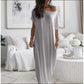 Seasonal bestseller with 60% off 🔥Women's Summer Casual Loose Solid Color Short-Sleeve Long Dress