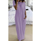 Seasonal bestseller with 60% off 🔥Women's Summer Casual Loose Solid Color Short-Sleeve Long Dress