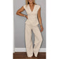 💋Women's Elegant V-Neck Top & Pants Set