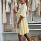 Casual V-Neck Solid Color Mini Dress