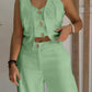🎁 Hot Sale 49% OFF 🔥Women's Trendy Sleeveless Top & Wide-Leg Pants Two-Piece Set