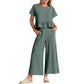 ✨2025 Hot Sale⌛Women’s Casual Short-Sleeves Top & Wide Leg Pants 2-Piece Set