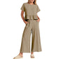 ✨2025 Hot Sale⌛Women’s Casual Short-Sleeves Top & Wide Leg Pants 2-Piece Set