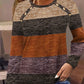 Women's Casual Color Block Round Neck Top
