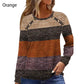 Women's Casual Color Block Round Neck Top