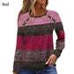 Women's Casual Color Block Round Neck Top