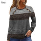 Women's Casual Color Block Round Neck Top