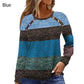 Women's Casual Color Block Round Neck Top