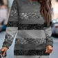 Women's Color-Block Long Sleeve Mini Sweater Dress