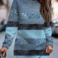 Women's Color-Block Long Sleeve Mini Sweater Dress