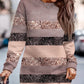 Women's Color-Block Long Sleeve Mini Sweater Dress