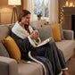 Flannel Wearable Heated Blanket with Sleeves