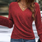 Women's Elegant Casual V-Neck Knit Top
